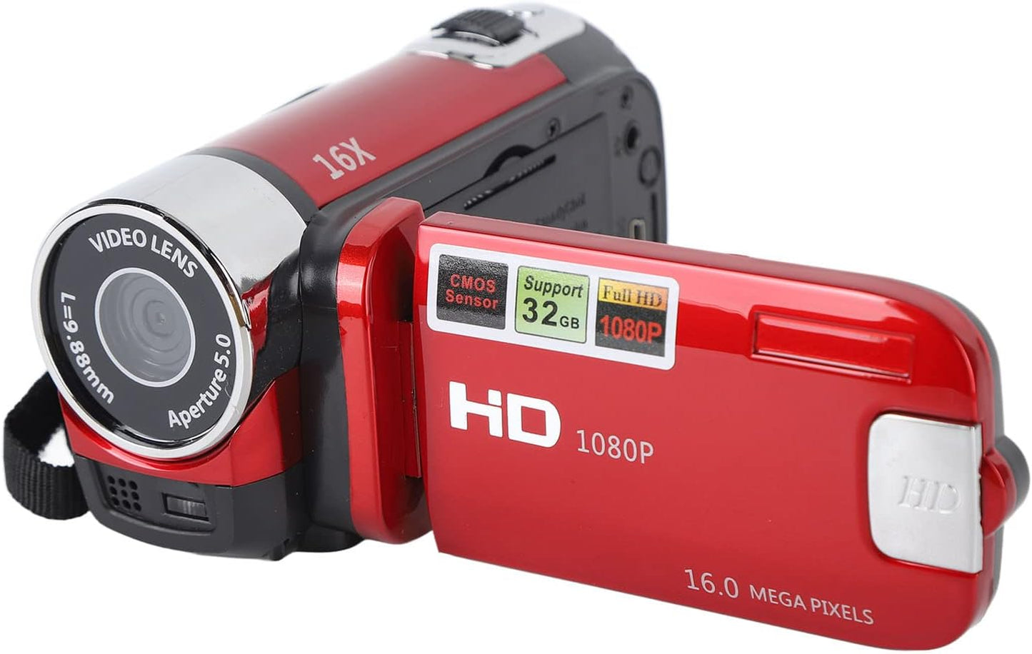 FOSA 1080P 16MP 16x 2.7in HD Camera Camcorder, DV Camera Digital Zoom Video Camera, TFT Rotatable Screen, Built