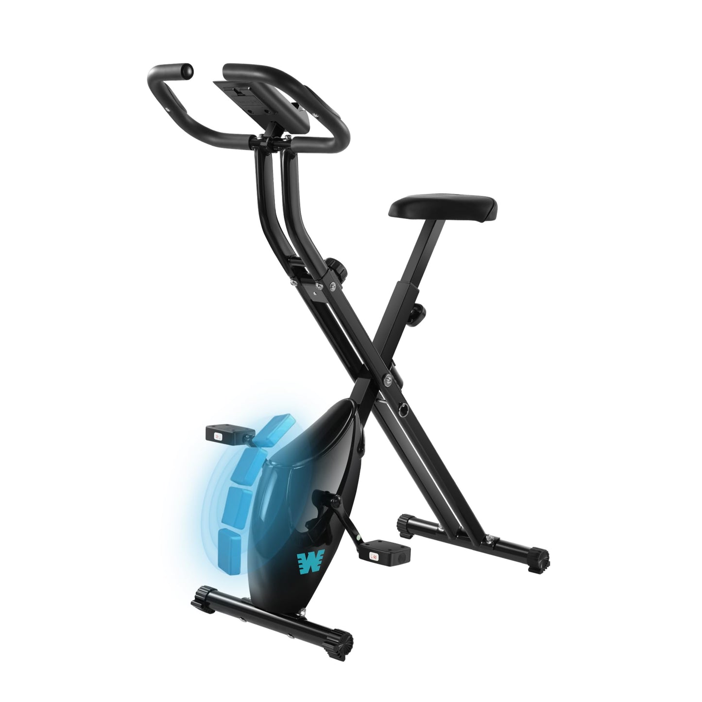 BARWING Folding Exercise Bike Stationary Bikes for Home，3 in 1Exercise Bikes for Seniors, Indoor Workout Bike Cycling Bike with 16-Level Adjustable Resistance,330LB Capacity(Black)