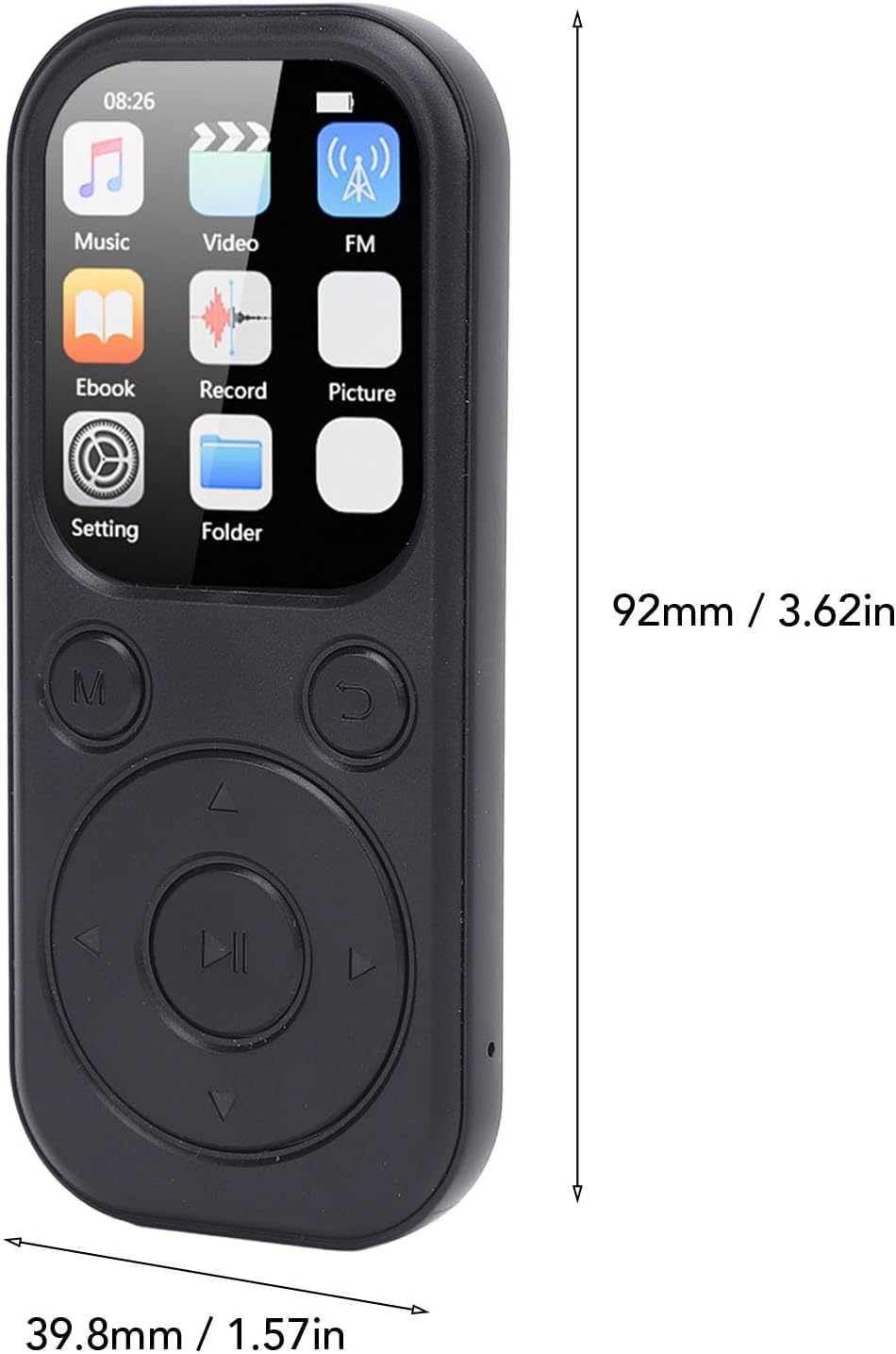 Zunate 128GB MP3 5.4, 2.01 Inch MP3 10,000+ 500mAh (16G HiFi Player with Bluetooth Screen Digital Music Player