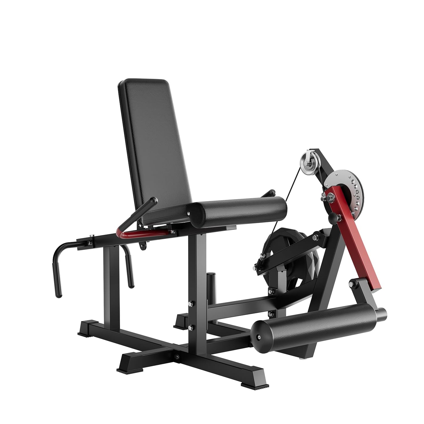 Leg Extension and Curl Machine, 700LB Adjustable Leg Curl Machine, Seated Leg Extension and Lying Curl Machine for Home Gym, Leg Workout Equipment Compatible with 1'' and 2'' Plates