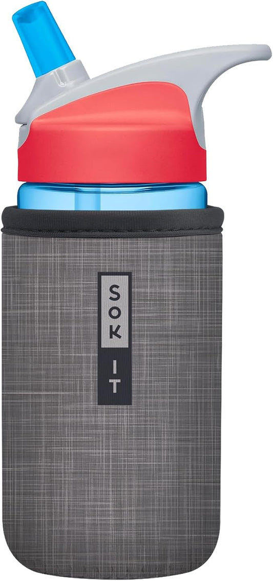 Sok It BotlSok Water Bottle Sleeve Insulated Neoprene Cover (Anthracite, Fits 12oz CamelBak or Nalgene)