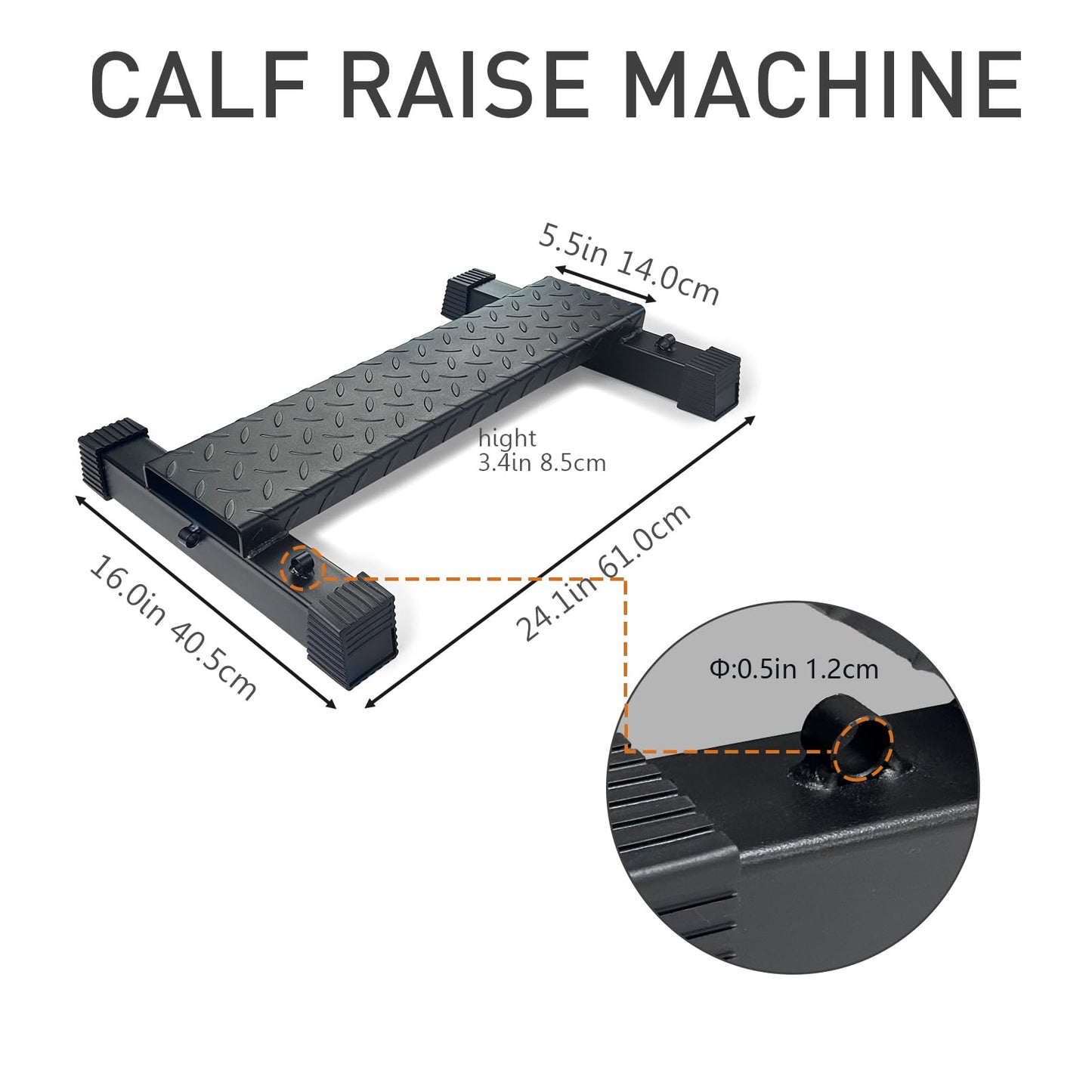 BLUSLM Multifunctional Steel Calf Raise Bar, Wide Standing Calf Raise Block for Calves Stretching, Foot Stretch Platform, Anti-Slip Squat Machine for Home Gym Workout (Black calf bar 01)