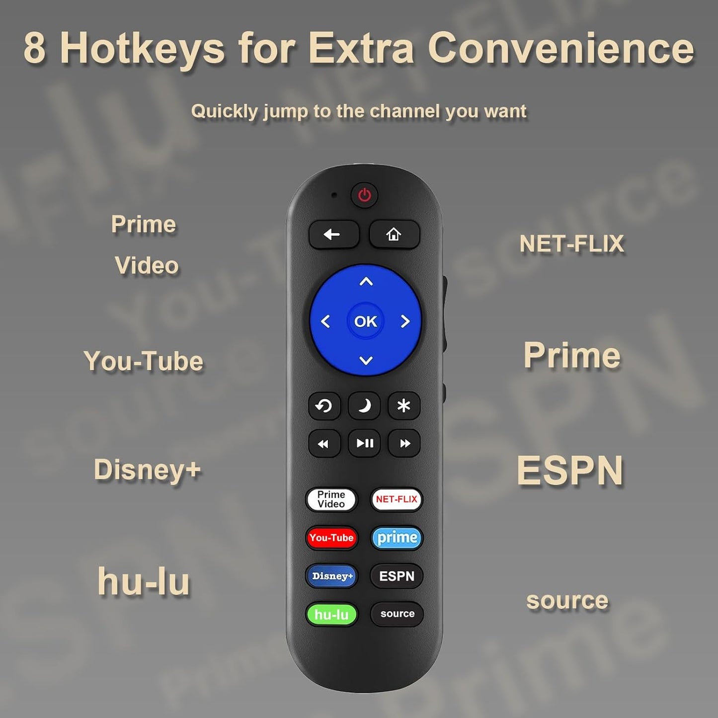 Yimaut TV Legs for Hisense TV Stand with Remote Compatible with Hisense Roku TV & Roku Players, Not for All, Base Stand