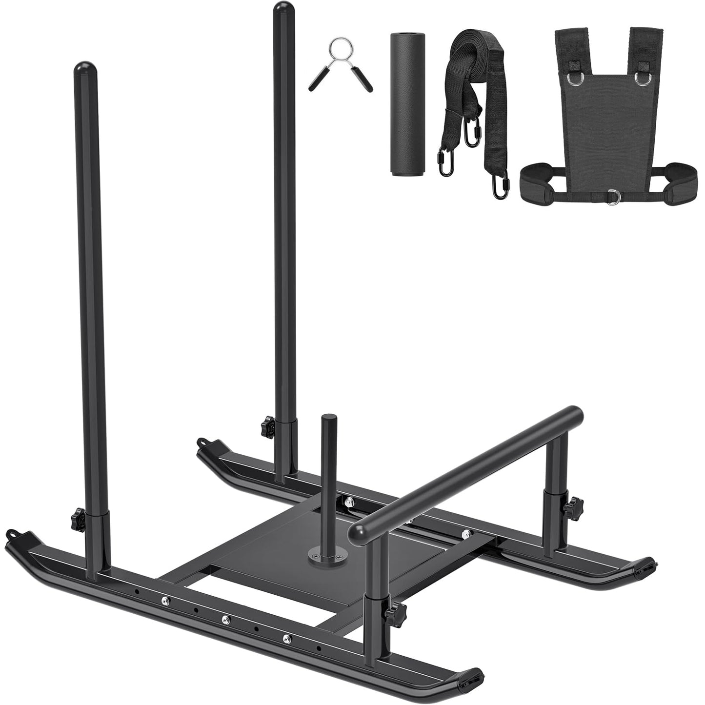 Dolibest Heavy Duty Weight Sled, Fitness Sled, Workout Sled for Fitness Strength Training and Speed Improvement, Push-Pull Prowler Training, Suitable for 1-2" Weight Plates, Black
