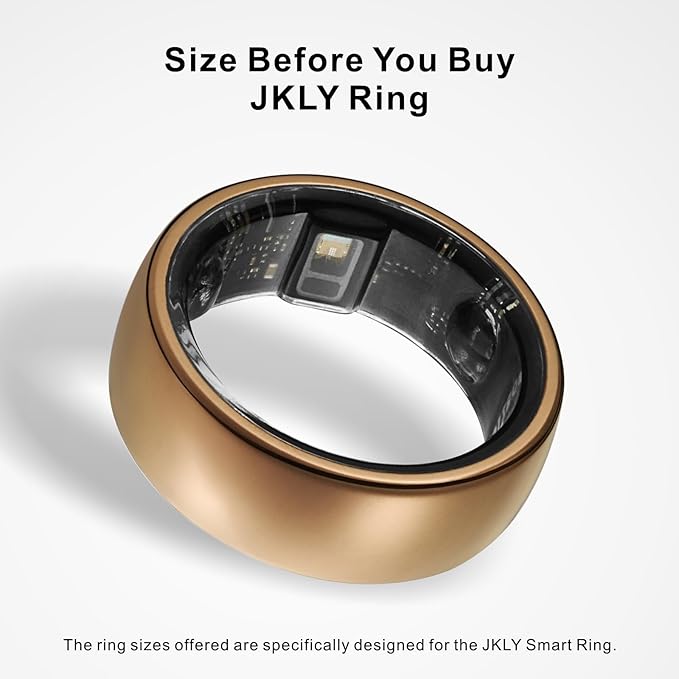 Smart Ring, Activity Trackers, Sleep Ring, Fitness Tracking, Stress Tracker, Heart Rate, Meditation, Temperature, Respiratory, No App Subscription, Women, Men, iOS, Android (Rosegold, 6)