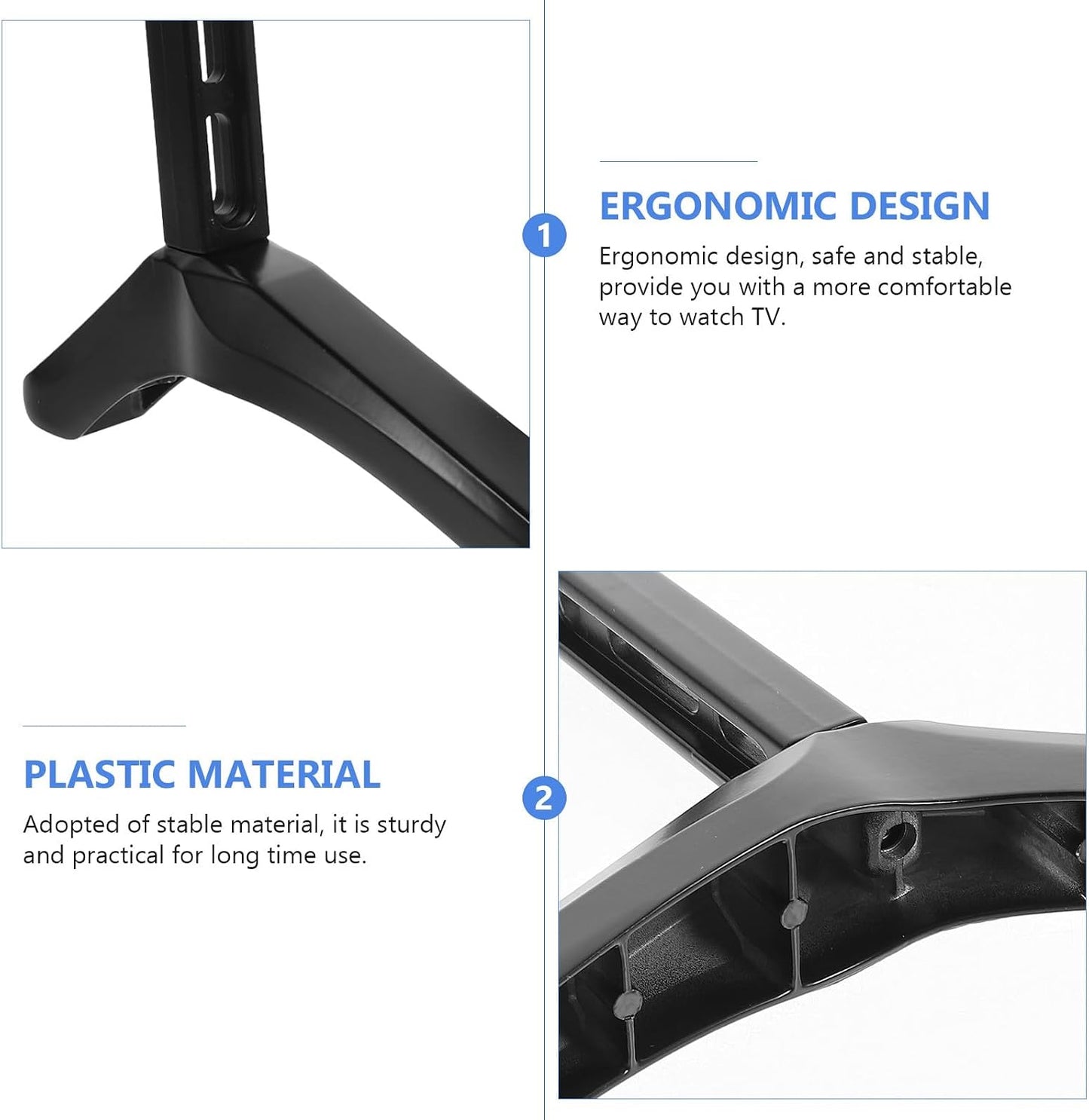 UKCOCO Tv Table Support and Replacement Base Stand with Screws Black Tv Holder Bracket for Flat Screen Televisions