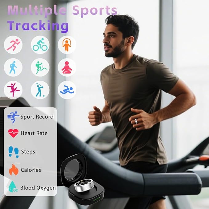 Smart Ring for Women ??Fitness Tracker Ring with Heart Rate, SpO2, Blood Pressure, Sleep Monitoring, Step & Calorie Counter, No Subscription Fee, iOS & Android Compatible (Silver, 12)