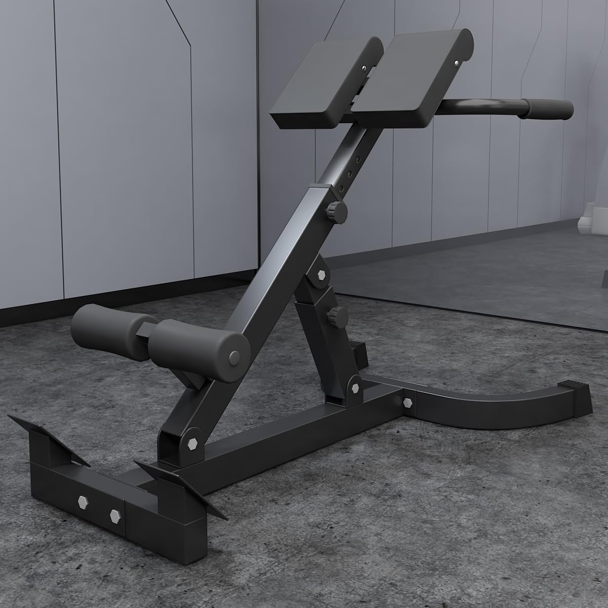 Multi-angle adjustable Roman chair, foldable storage Roman bench, goat-style lumbar support fitness equipment, height adjustable fitness bench