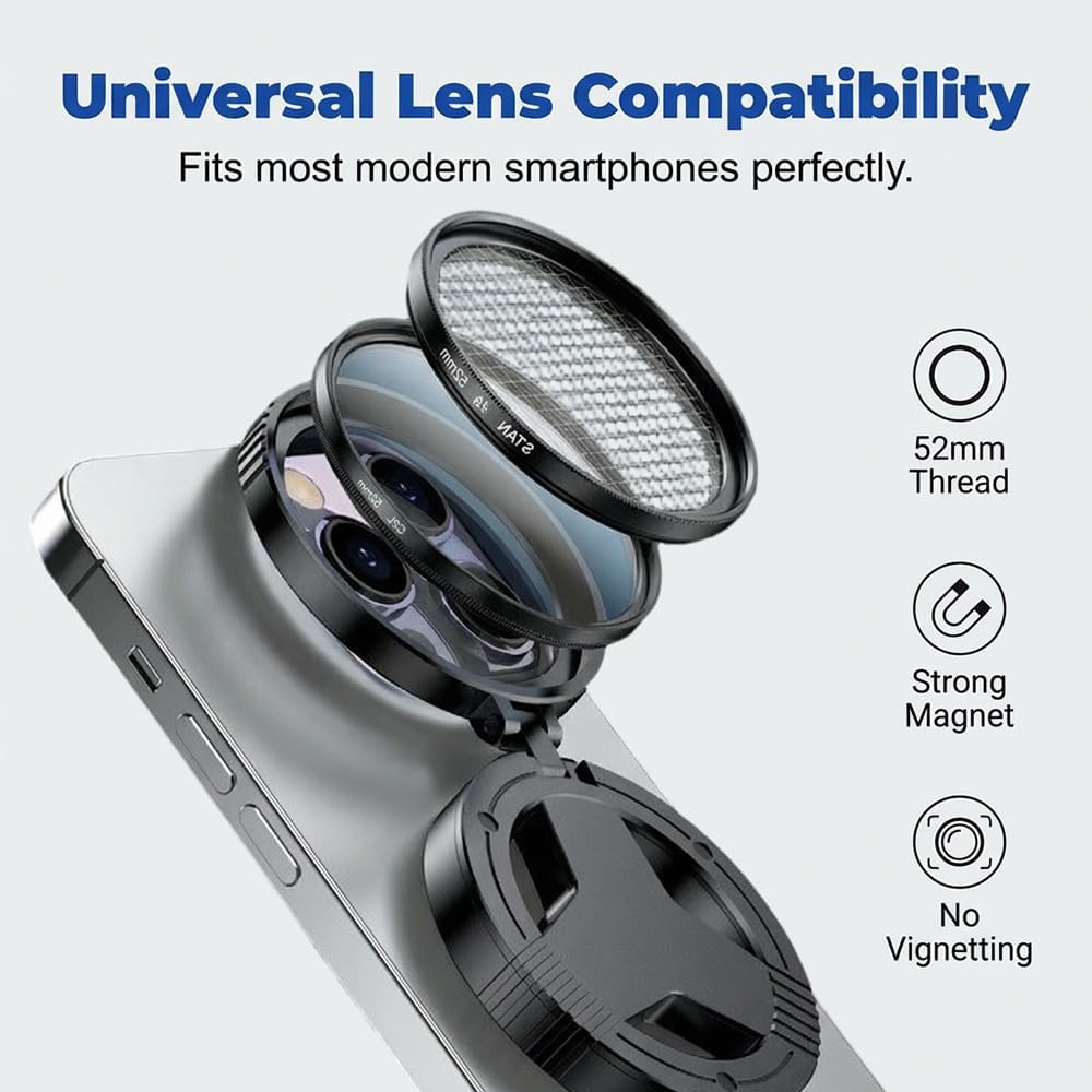 Generic 2026 (Set) Magnetic CPL Phone Camera Filter Kit, New Quick Mount Polarizing Filter, Upgraded Anti Glare Filters