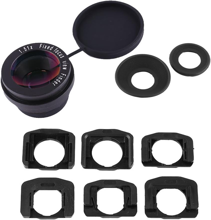 ChiweiJ 1.5X 6 15mm Fixed Focus Viewfinder Eyepiece Magnifier for DSLR Camera, Durable Eyecup with Mount Bases, Eye