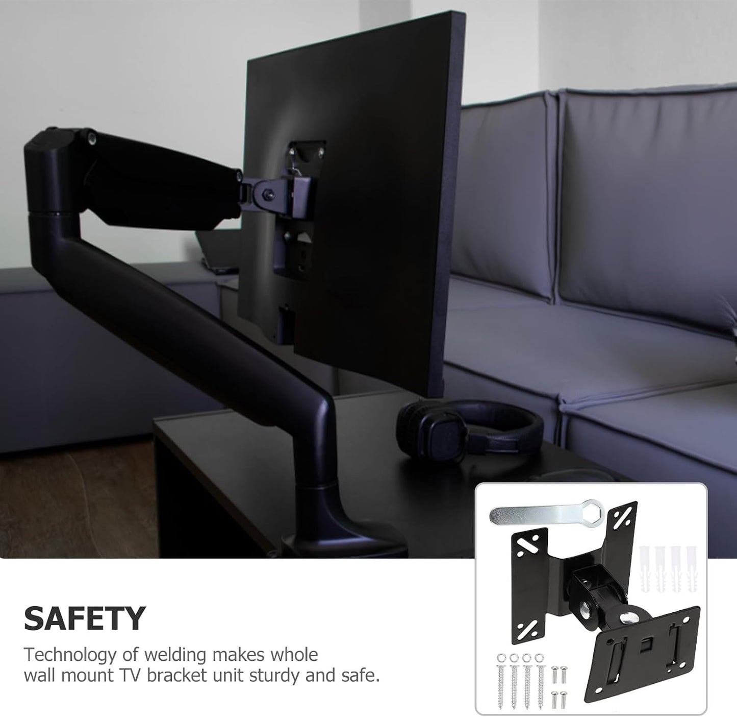 DOITOOL 14-27 Inch Monitor and Tv Wall Mount Bracket Metal Rotatable Display Stand for Home Office Flat Screen Screens