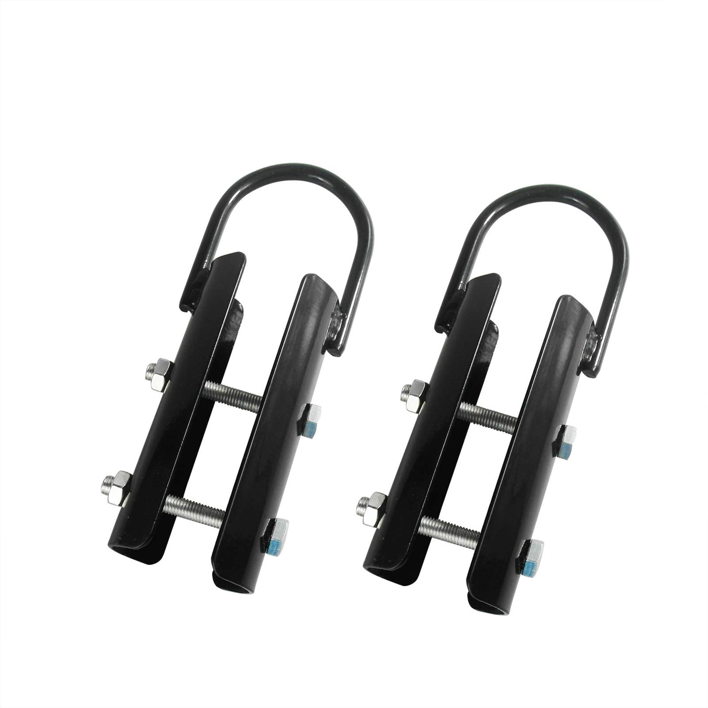 Vehcarc 2 Sets Climbing Rope Clamp, 1½",1.5” Battle Rope Attachment Hook Accessories, Rope Clasp for Rope Climb, Climbing Training Garage Home Gym Workout Fitness Strength Training (1.5" 2PCS Black)