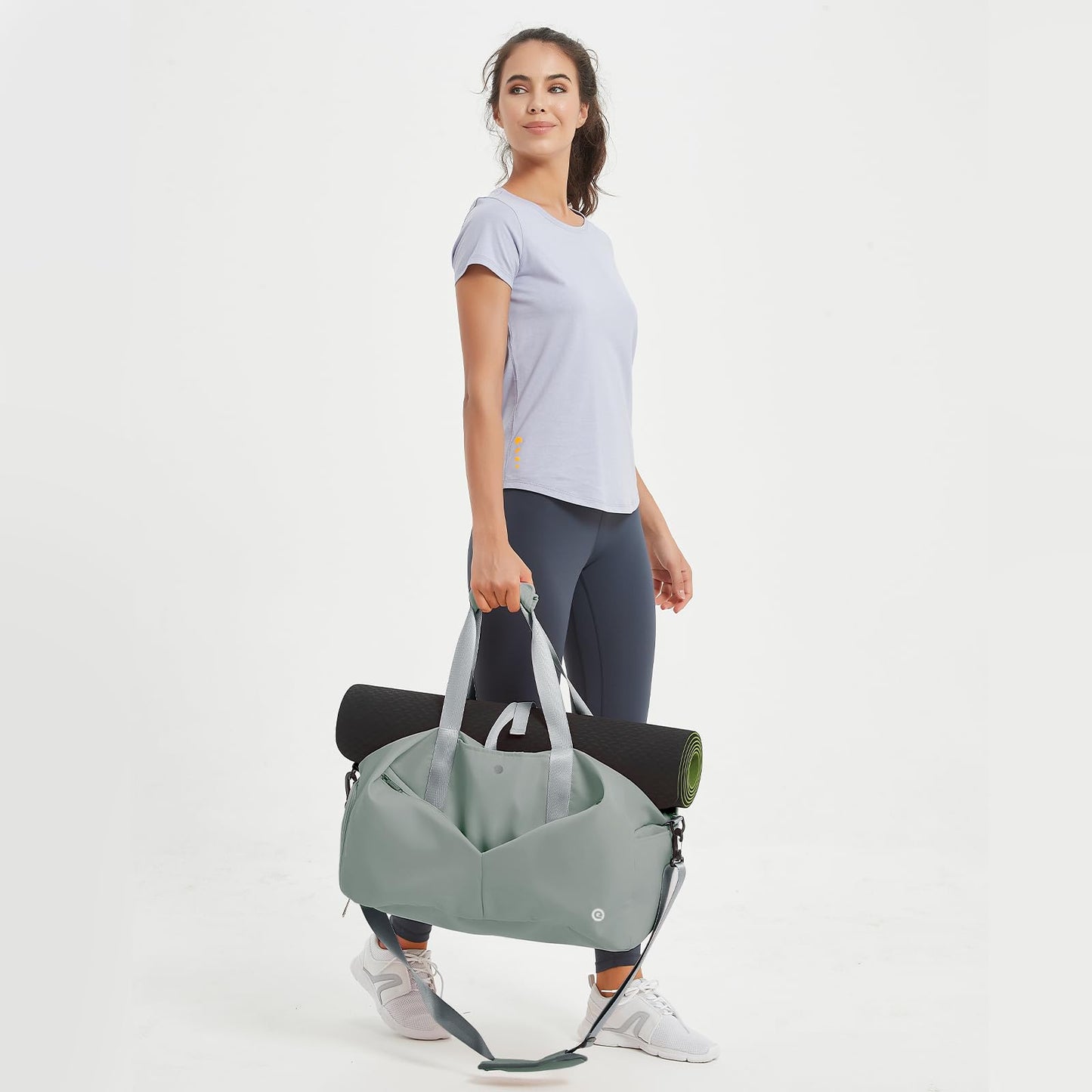 Ceneda 20" Gym Bag for Women with Wet Pocket & Shoe Compartment, Lightweight Duffel Waterproof Carry On Duffle for Travel, Yoga, Overnight (Dark Grey)