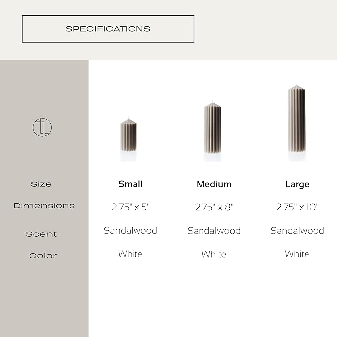 LAWA Ribbed Peak Pillar Candle - Large Beautiful Handmade Pillar Scented Soy Wax Candle Elegant Bubble Aesthetic Candle Housewarming Gift Home Room Shelf Decor Idea White (Large)