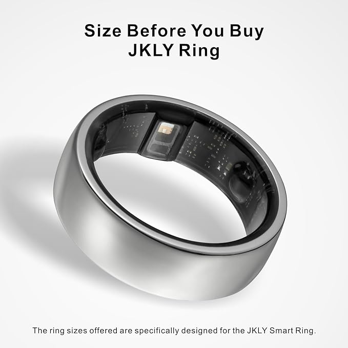 Smart Ring, Activity Trackers, Sleep Ring, Fitness Tracking, Stress Tracker, Heart Rate, Meditation, Temperature, Respiratory, No App Subscription, Women, Men, iOS, Android (Silver, 6)
