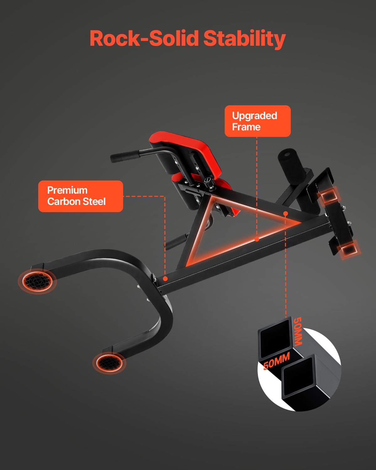VEVOR Roman Chair Hyperextension Bench, 300 lbs Adjustable Extension Machine, Multi-Function Exercise Equipment for Glute, Hamstring, Lower Back, and Ab Workout, Fitness Weight Bench for Home Gym