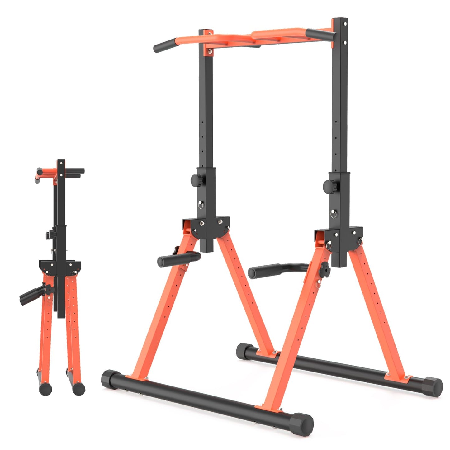 Z ZHICHI Foldable Pull Up Bar Dip Station, adjustable Height Power Tower For All people, Weight Capacity 330LBS
