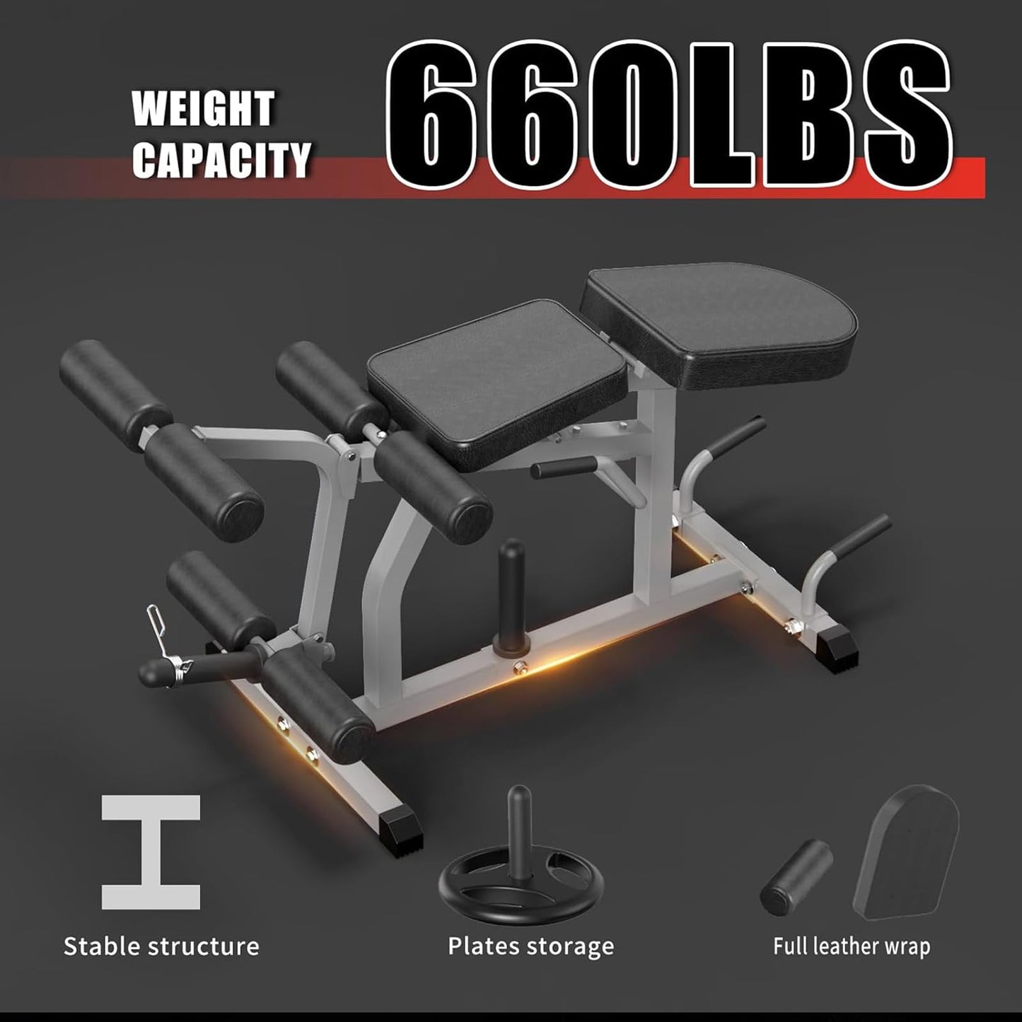 Z ZHICHI 2-in-1 Adjustable Leg Extension and Curl Machine, Easy Transition, Home Gym Leg Machine, Weight Capacity 660LBS