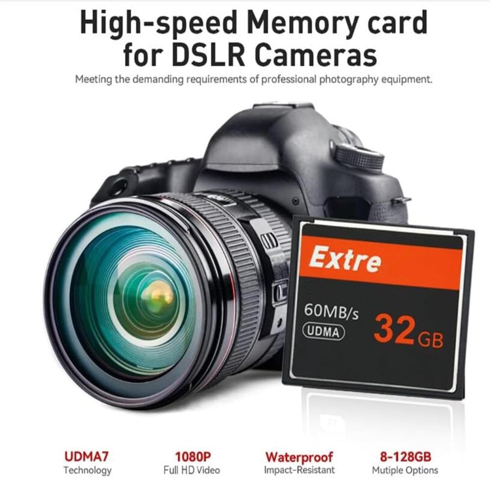 LILIWELL 32GB 60MB/s CF Memory Card UDMA Speed Up to SLR Camera CF Cards for Professional