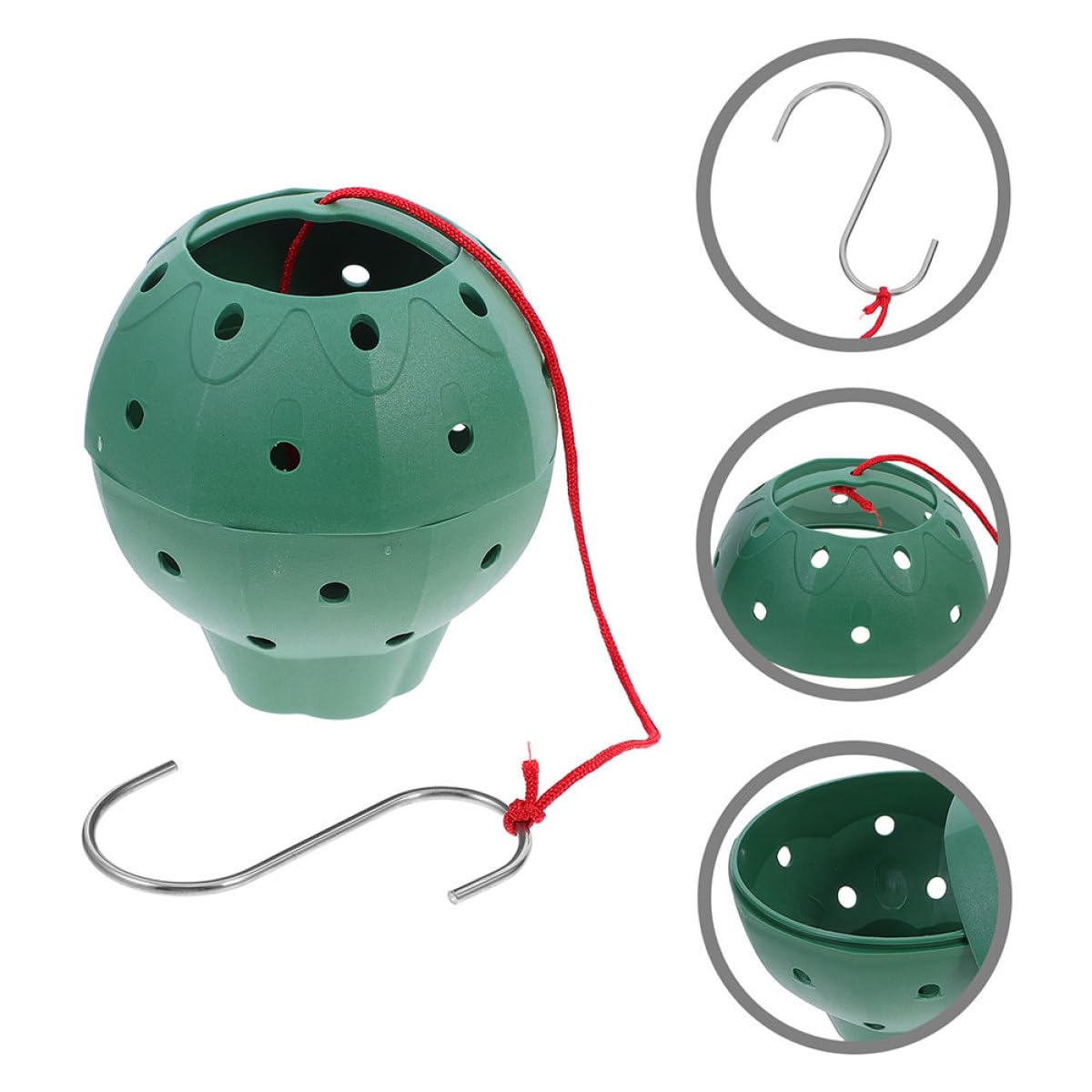 BESPORTBLE 5pcs Hanging Strawberry Planters with Side Openings, Round Multi-Hole Succulent Pots for Seed Starting and Garden Plants, Sturdy Hanging Flower Pots for Indoor and Outdoor Use