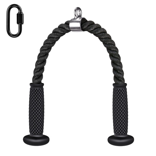 Kipika Tricep Rope 28 Inch, Rope Pull Down Attachment for Cable Machine, Heavy Duty Nylon Rope with Comfortable Soft Handle