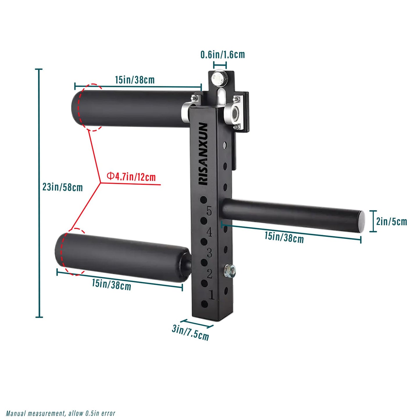 RISANXUN Leg Extension & Curl Machine, Adjustable Leg Trainer for Muscle Building - Squat Rack Attachment, 16mm/5/8" Column Aperture - Max Load 600lbs