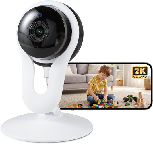 woomo 2 Pack 2K 2-Way Setup 2.4G Indoor Camera for Pet & Baby Monitoring, Clear View, Motion Alerts & Night Vision