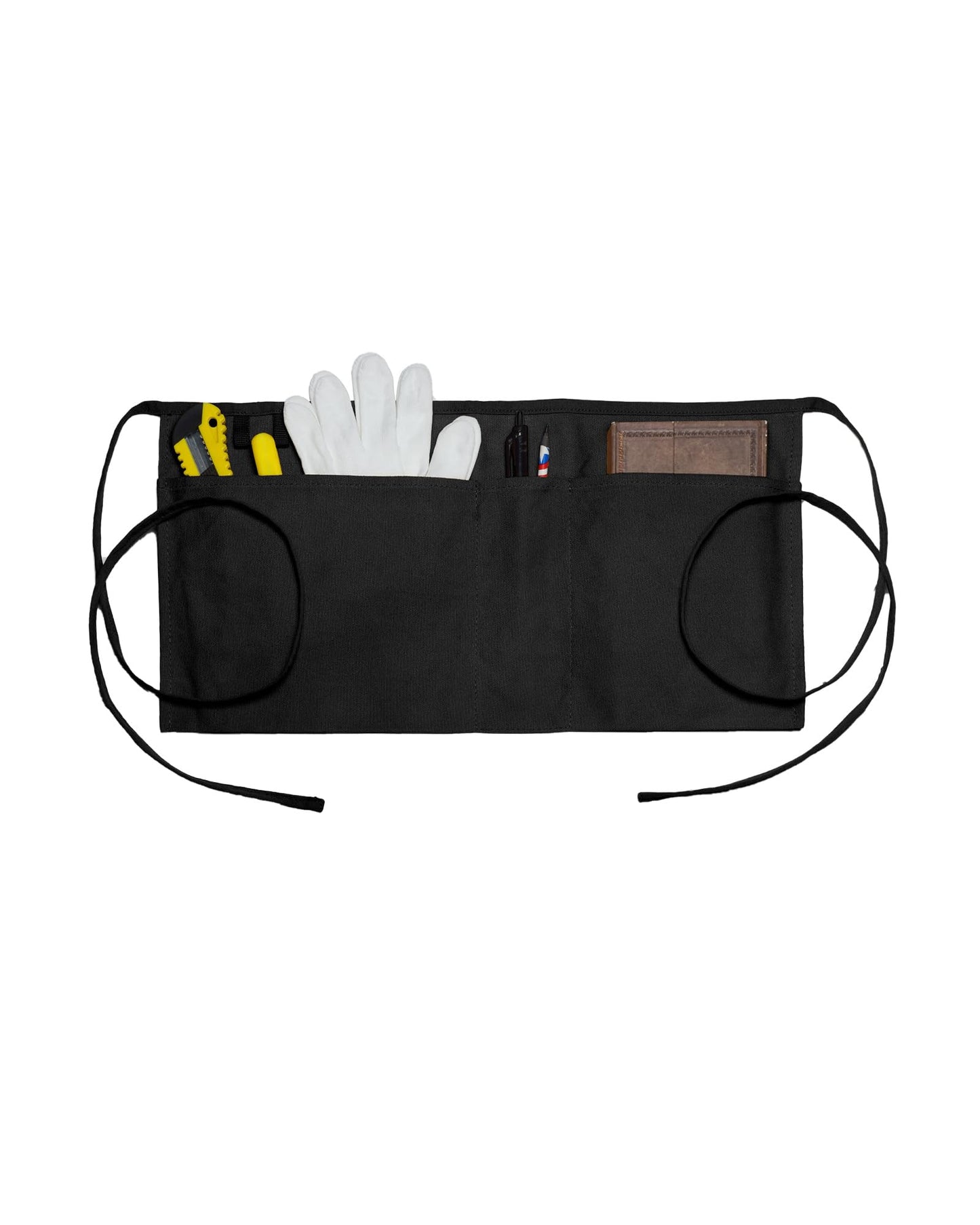 Shelvestar Canvas Work Waist Apron with 3 Pocket, Washable Tool Utility for Gardening Woodworkers Roofers Artists & Crafts Black
