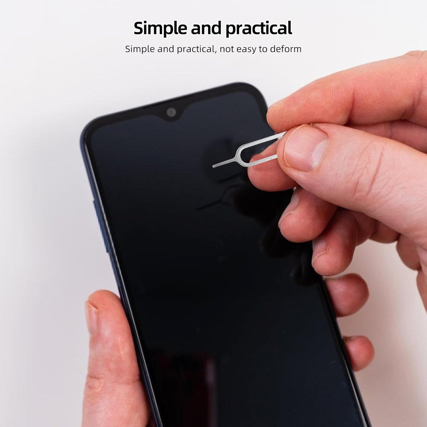 500pcs Universal Sim Card Tool Kit, Silver Sim Extractor Pins and Tray Ejector Needles for Smartphones, Tablets
