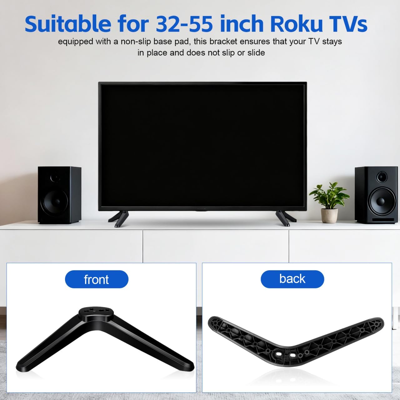 2pcs 32-55 Inch DOITOOL TV Stand Legs Table TV Legs Replacement Plastic Television Feet for TVs, Including Screws