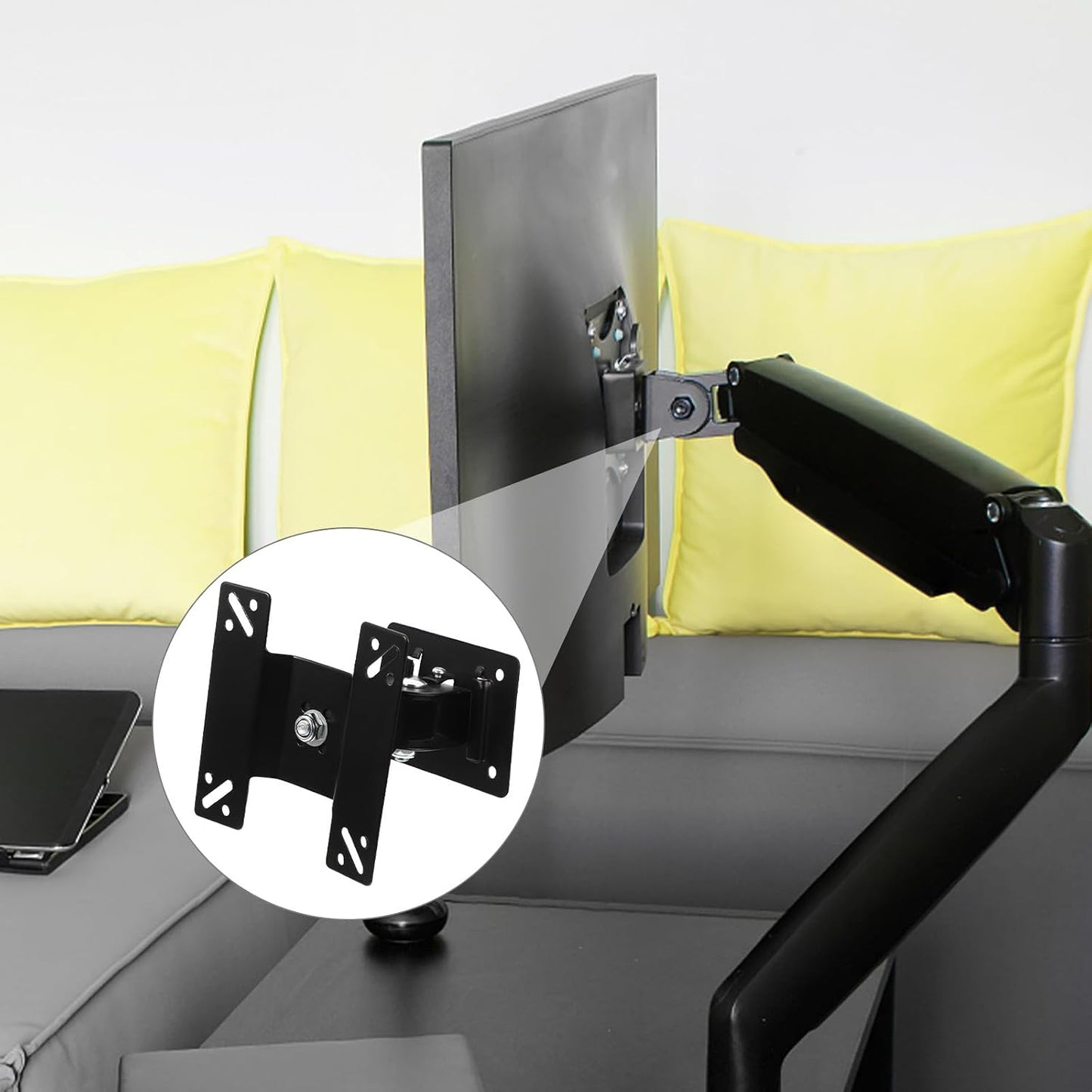 UTHCLO 360-degree 14-27 Inch Adjustable Wall Mount Tv Stand and Monitor Bracket Rotation Metal Shaft for Screens