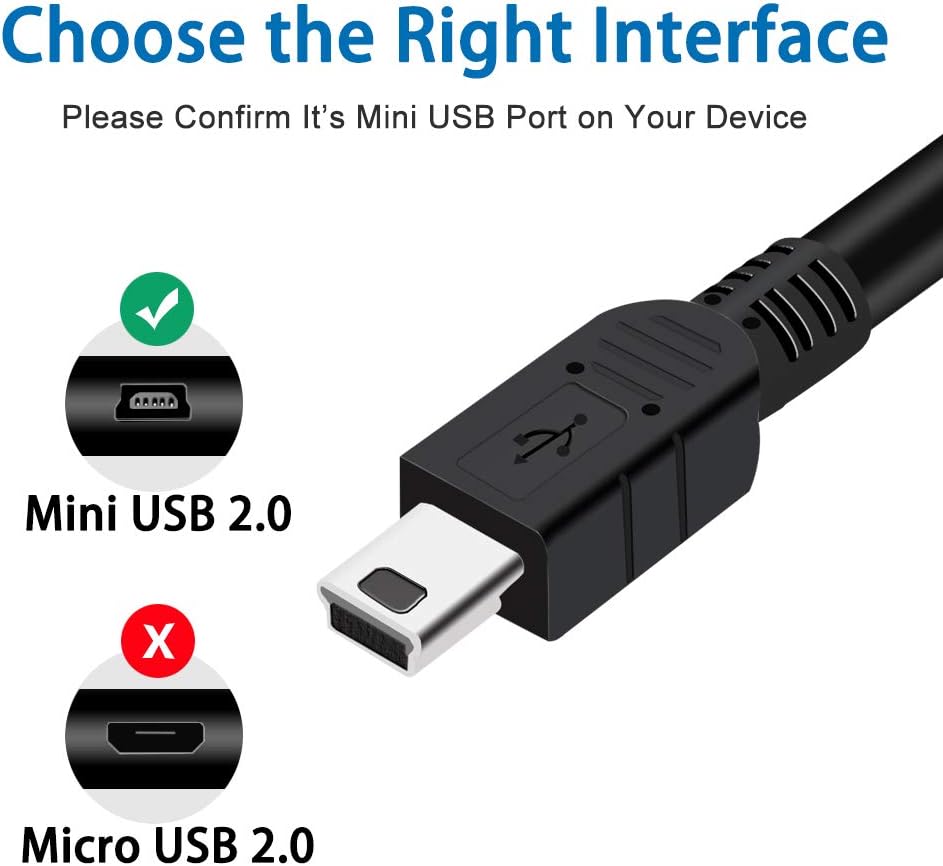 BestCH MP3 NS-DV720P/BL 2 NS-DV1080P Mini USB Data/Charging Cable Cord Lead Compatible with Insignia Player Sport