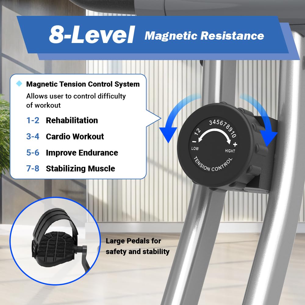 Exerpeutic Foldable Exercise Bike with Regular Seat