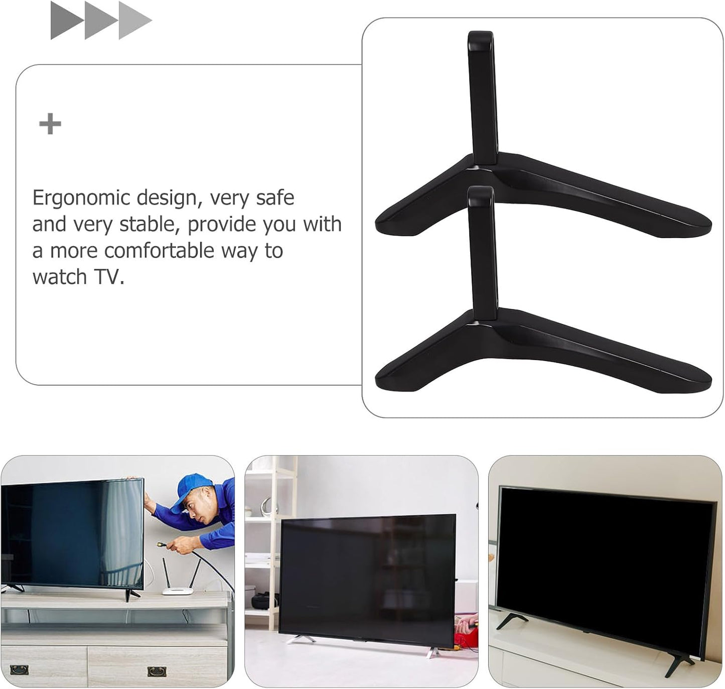 KOMBIUDA TV Tabletop Stand with Screws - Universal Support for Flat Screen TVs
