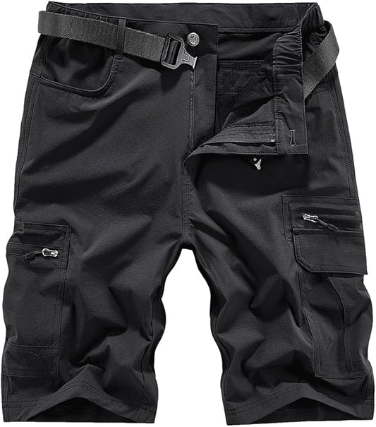 Quick Dry Hiking Shorts Men's Cargo Casual Outdoor 4-Way Stretchy Lightweight Summer Short with Multi Pockets 30-46 (No Belt)
