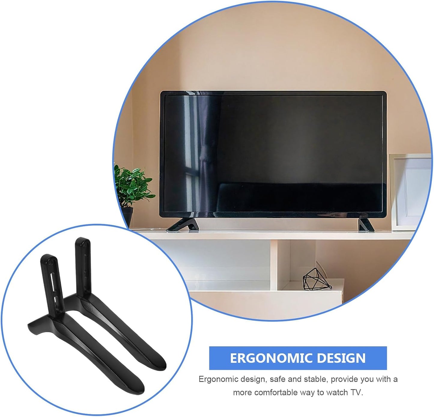 MAJORMENCH Tv Support Holder Stand with Screws Black Tv Base Bracket Compatible with Living Room and Residential