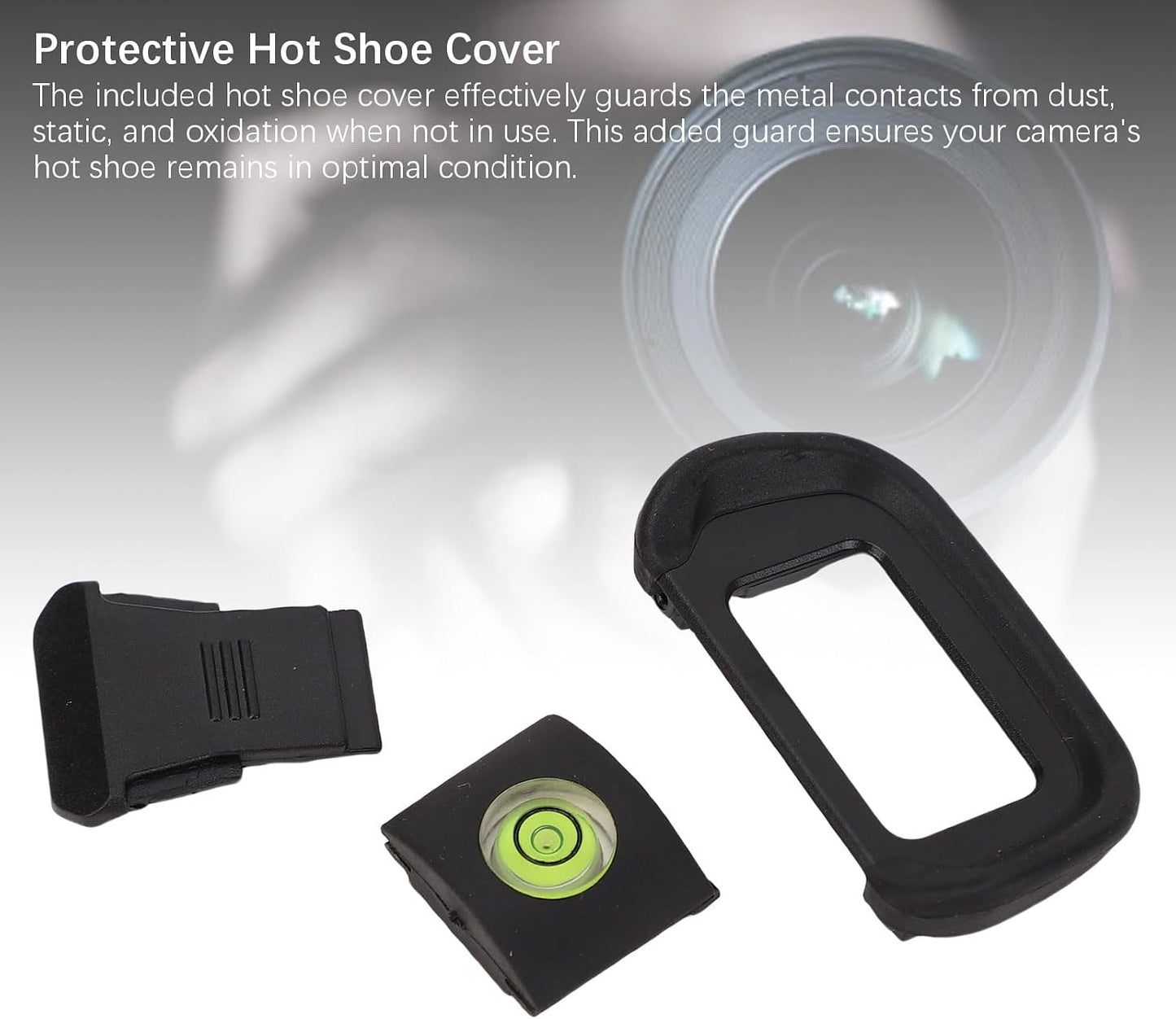 LICAEVEY R10 3 1 Set Camera Eyecup Viewfinder, in with Bubble Level and Hot Shoe Cover for Long Recording and Level