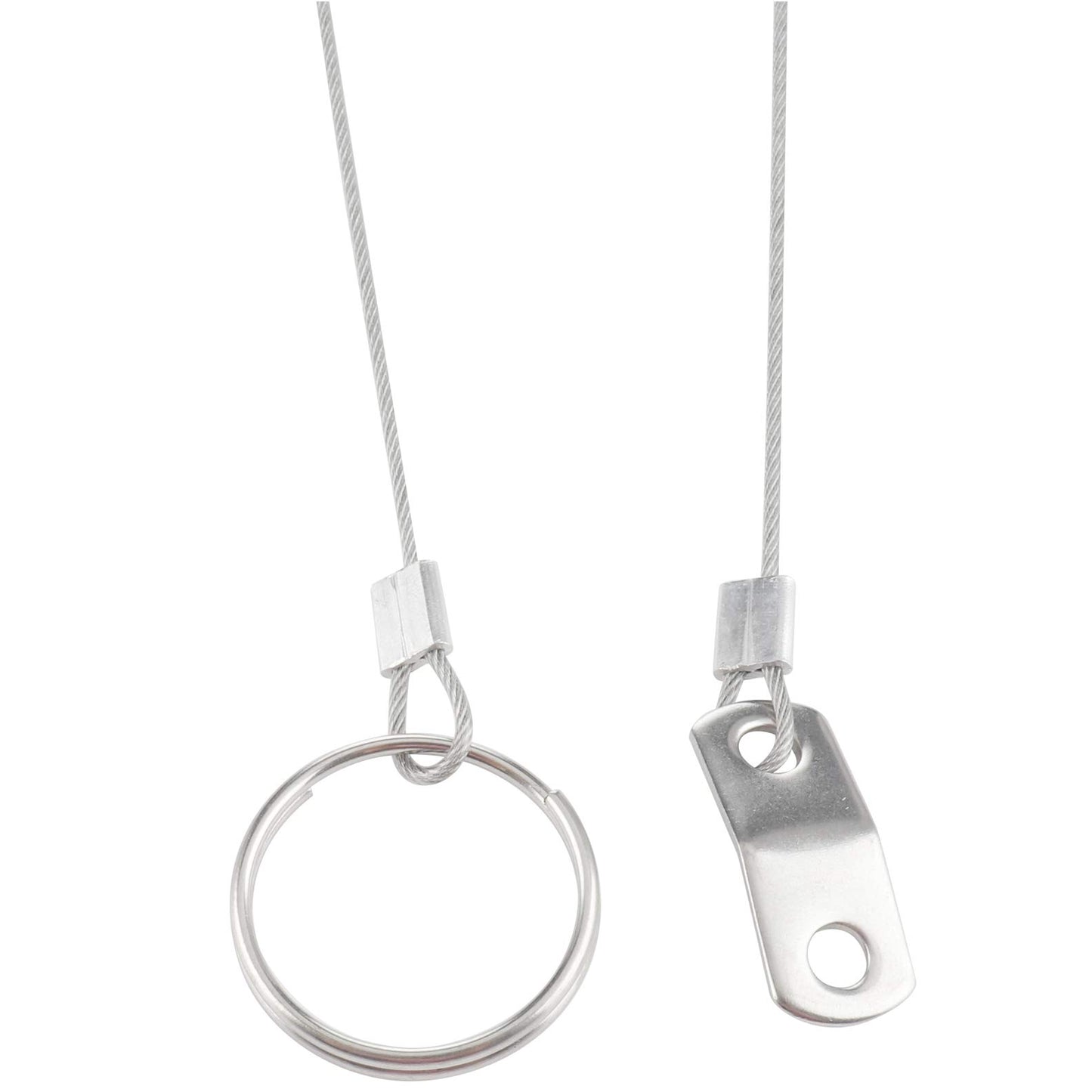 4 Pcs Full 316 Stainless Steel Lanyard Cable w' Drop Cam & Quick Release Ring Prevents Loss, Plastic Coating Tether Length 12", Free Installation Screws