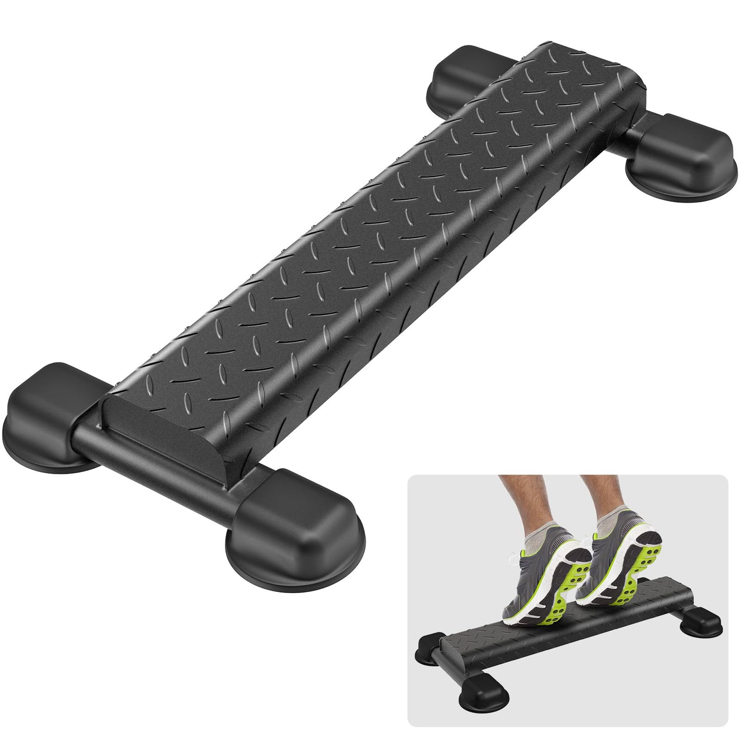 Lifeswell Steel Calf Raise Bar with Wider Anti-Slip Calf Raise Block, Rounded Edge Standing Calf Raise Machine for Calf Workout, Squat & Foot Stretch, 800 lbs Capacity
