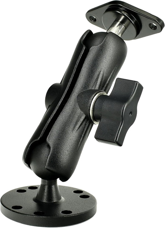 VAUBORTTI 1-Inch Aluminum Ball Mount with Diamond and Round Base, AMPS Hole Pattern for Car Boat Dash Mounting