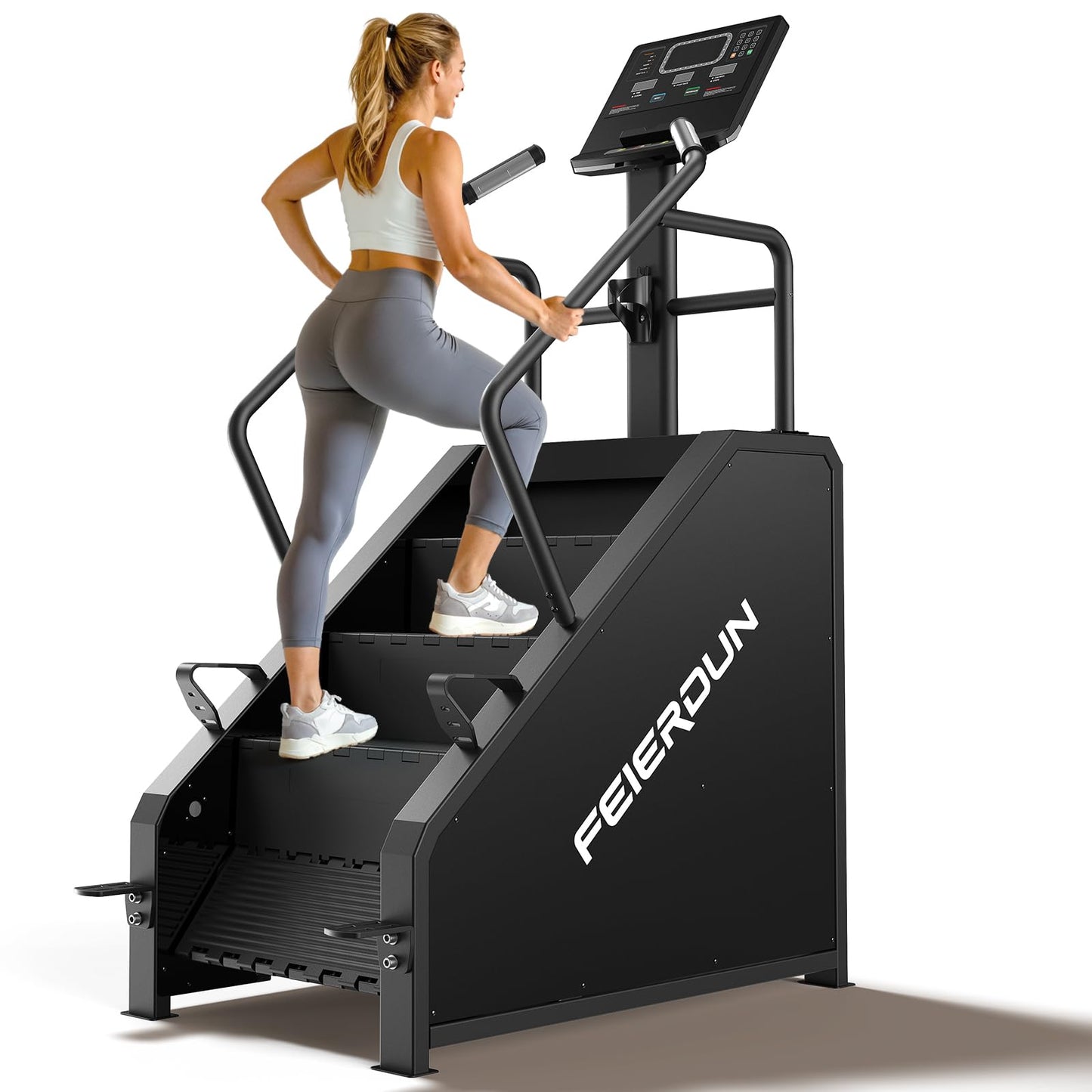 FEIERDUN SC3 Stair Stepper Machine for Home Gym, Commercial Grade Stair Climber with LED Screen, Stair Machine with 15 Speed Levels for Cardio and Lower Body Workout, 660LBS Capacity, 24-164 Steps/Min