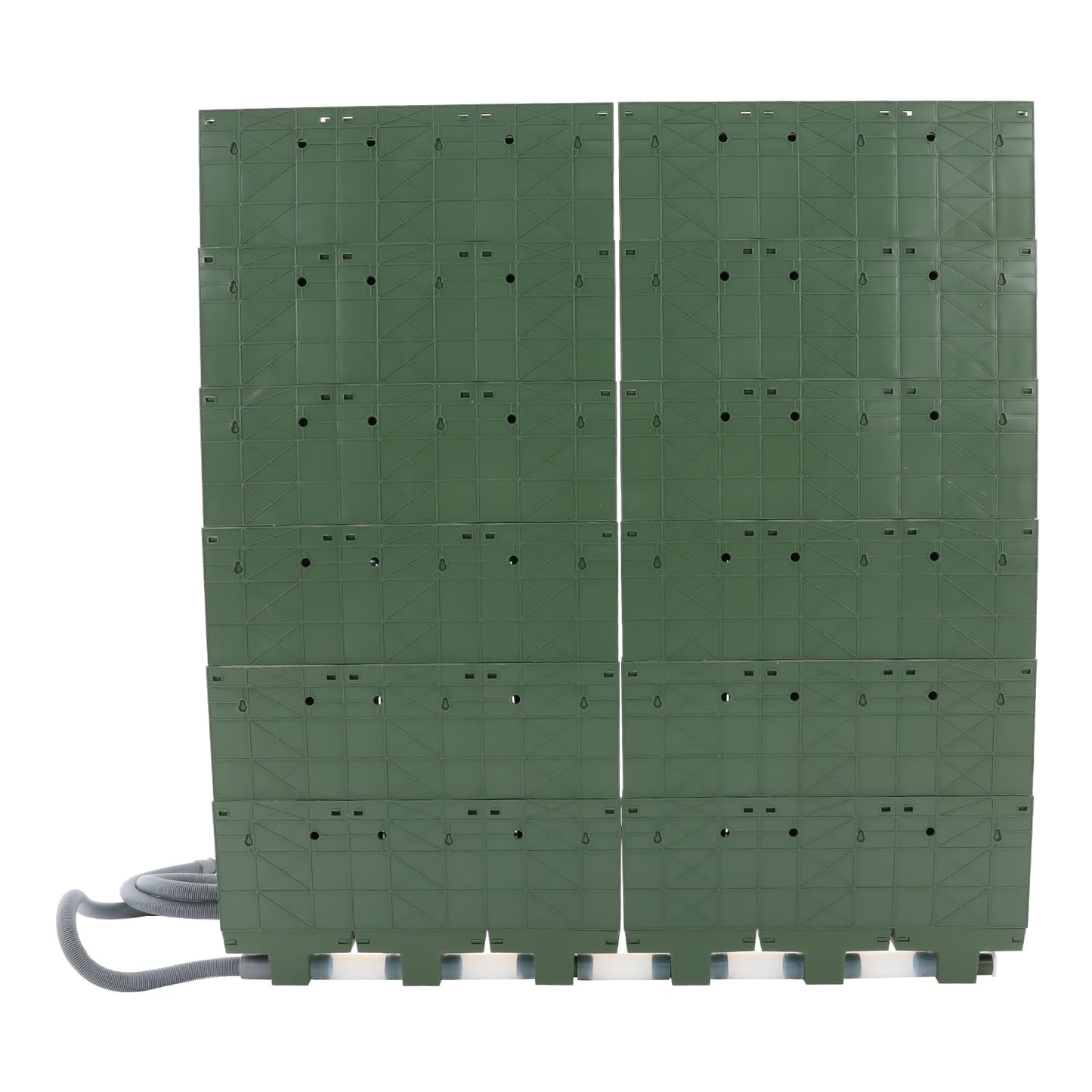 RENFANSHOP Wall Mounted Vertical Garden Planter, 6 Row 36 Pockets Stackable Wall Planter with Self Watering System & Timer for Outdoor Indoor Garden