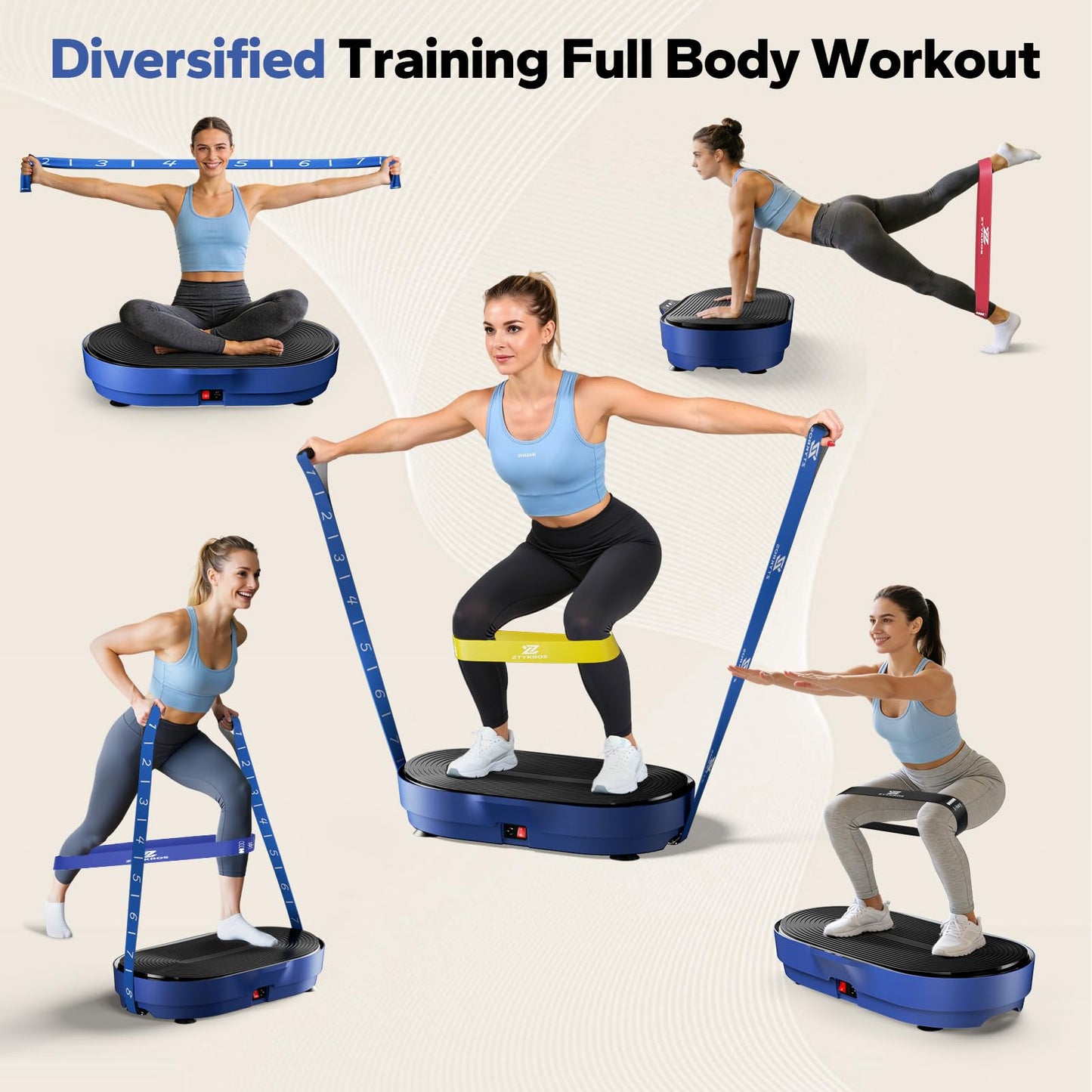 Vibration Plate Exercise Machine, Vibration Plate for Lymphatic Drainage Vibrating Plate with Loop Bands, Whole Body Vibration Plates for Weight Loss Enlarged Panel 99 Speeds 660 LBS Workout