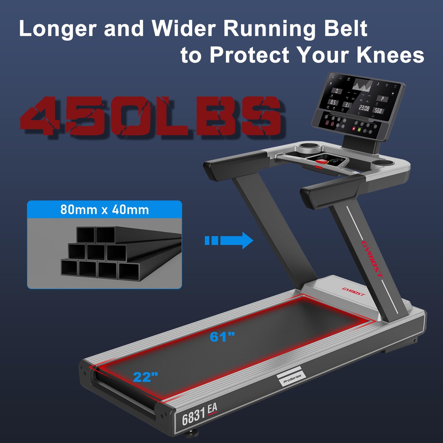 GYMOST Treadmills for Home,5.0HP Foldable Treadmill with 15% Auto Incline,Advanced Heavy Duty Commercial Series Treadmills for Gym,Running and Walking