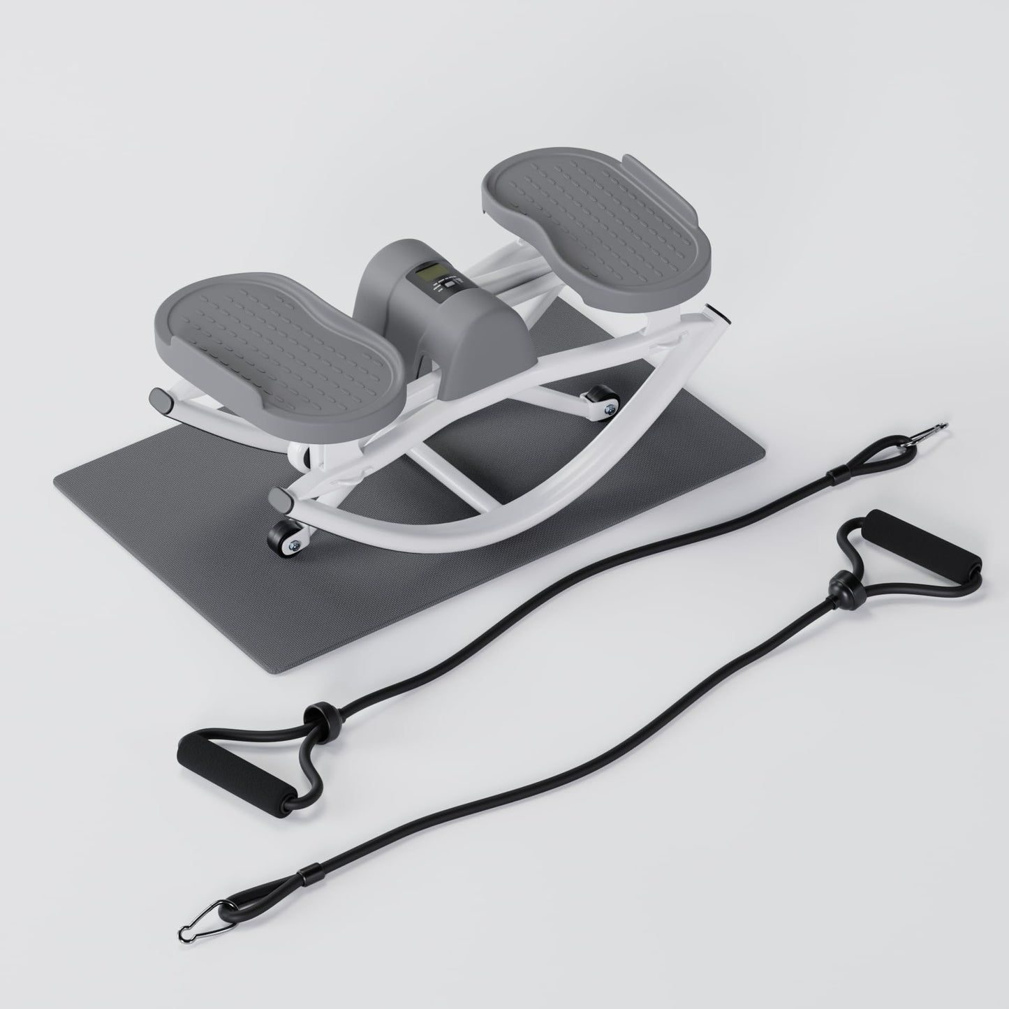 LhanelFit The Rock Stepper - Side to Side Rocking Stepper Machine for Home Workouts - Low Impact Indoor Cardio Leg Glute and Core Training - Quiet Compact Step Rocker Exercise Equipment (Gray)