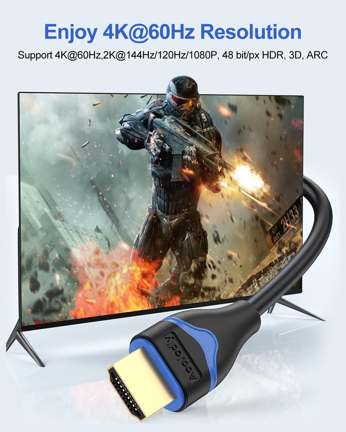4K 6 inch 5-Pack, 0.5FT 2.0(4K@60Hz, 2K@144Hz, 1080P@120Hz, 18Gbps, 3D, 2.2, PS4/PS5, Short HDMI Cable HDMI Cord High