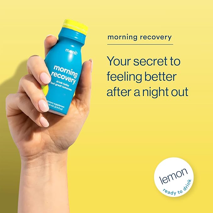Morning Recovery Electrolyte, Milk Thistle Drink Proprietary Formulation to Hydrate While Drinking, Highly Soluble Liquid DHM, Non GMO, Vegan, Gluten-Free, Original Lemon, Pack of 24