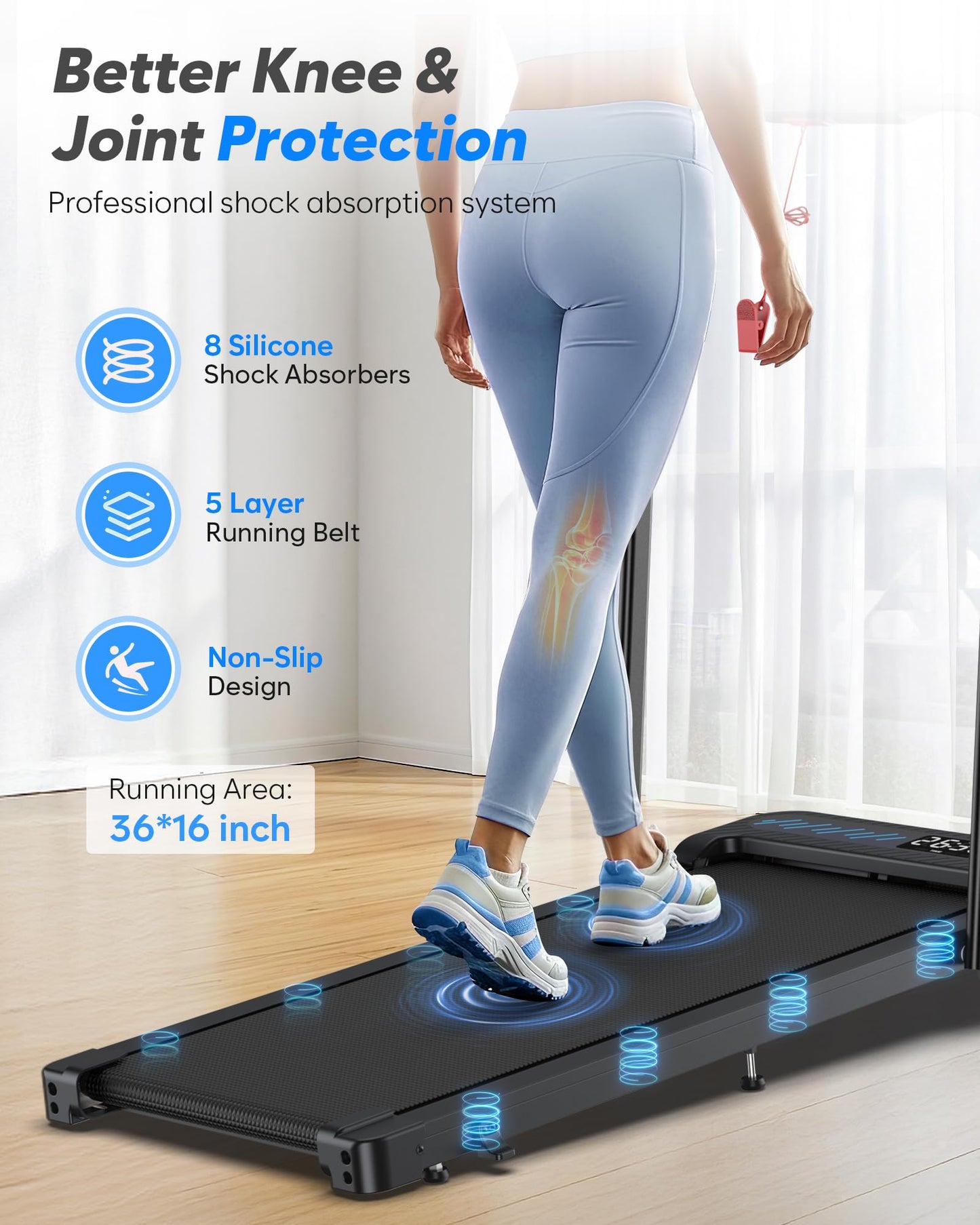 Cardirun Walking Pad with Incline and Handle Bar, Foldable Treadmills for Home Small Spaces, 3.0HP Quiet Compact Treadmill, Portable Under Desk Treadmill with LED Display, App & Remote Control
