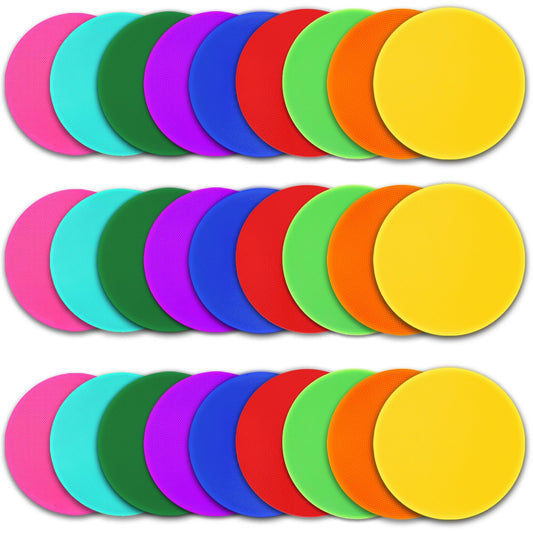 Vhxorrz Poly Spot Markers 9 inch 27 Pcs Non-Slip Rubber Agility Markers Flat Field Cones Floor Dots for Football, Soccer, Basketball Training Markers, School Activities, Exercise Drills 9 Colors