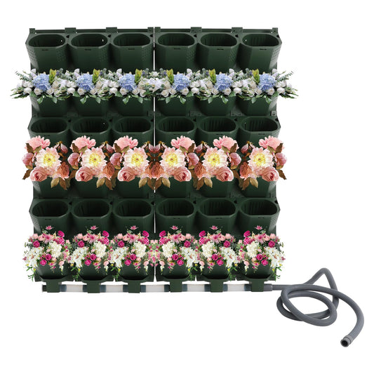 SODONAD Self-Watering Wall Mounted Vertical Planter, 36 Pots Wall Planter with Timer, Garden Plant Hanging Pocket Holder for Herbs Vegetables Fruits Flowers, Smart Watering System